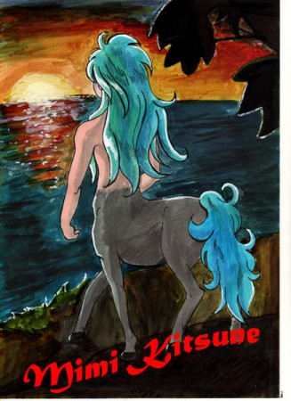 Centaure (Gouache, feutre et crayon de couleur)